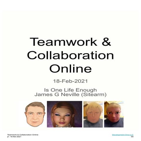 Teamwork & Collaboration Online 18-Feb-2021 - Slides Only