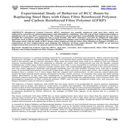 Experimental Study of Behavior of RCC Beam by Replacing Steel Bars with Glass...