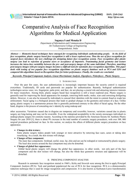 Comparative Analysis of Face Recognition Algorithms for Medical Application