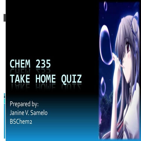 Take Home Quiz on Analytical Chemistry