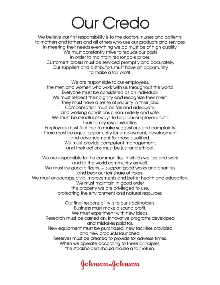 My personal credo image