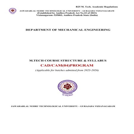 Comprehensive M.Tech CAD/CAM Curriculum and Advanced Finite Element ...