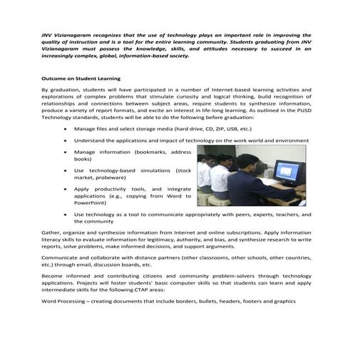 Jnv vizianagaram technology vision plan