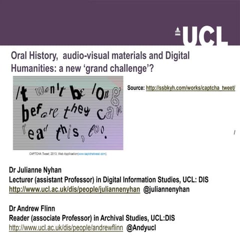 Oral History, audio-visual materials and Digital Humanities: a new ‘grand cha...