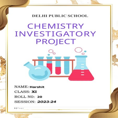 CBSE Investigatory Project Of Subject Chemistry- Class 11 | DOCX