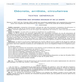 Jo décret-sanctions organismes assu...