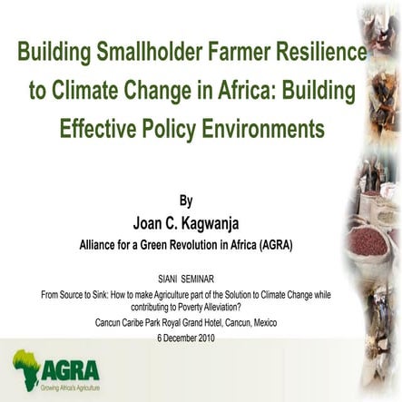 Building Smallholder Farmer Resilience to Climate Change in Africa: Building ...