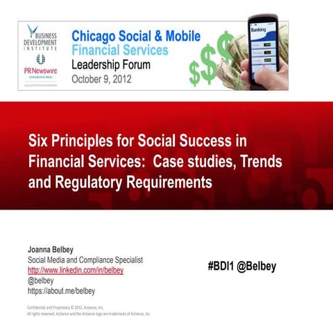 Six Principles for Social Success in Financial Services - BDI 10/9/12 Chicago...