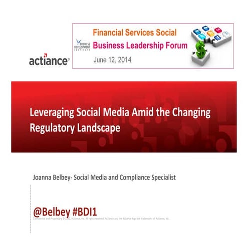 Leveraging Social Business Amid The Changing Regulatory Landscape - BDI 6/12 ...