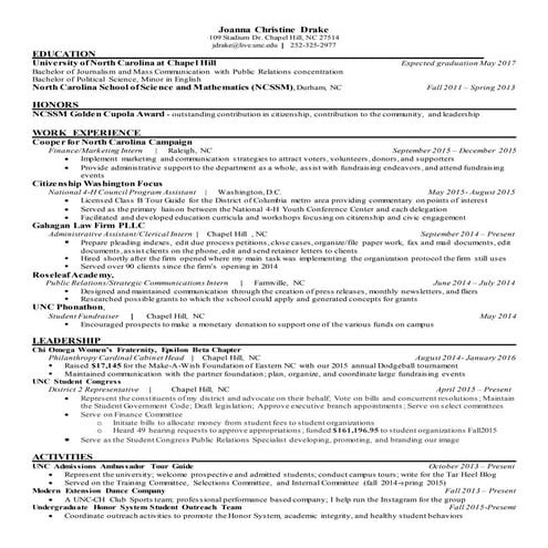Joanna C. Drake Resume