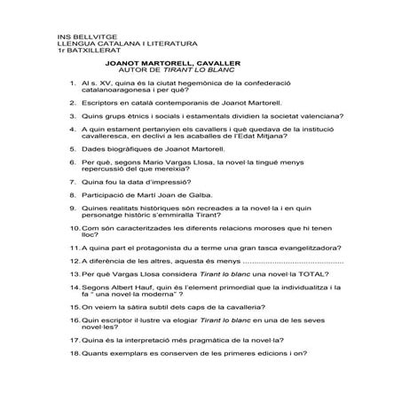 Joanot Martorell, escriptor i cavaller