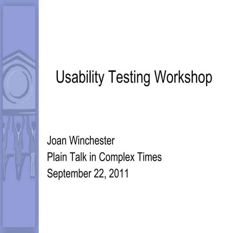 Joan Winchester - Usability Testing on a Dime