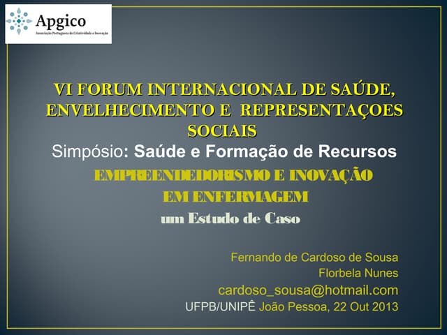 EMPREENDEDORISMO E INOVAÇÃO  EM ENF...