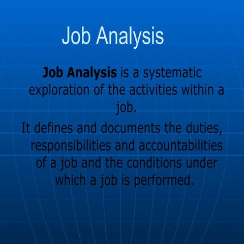 Job  Analysis  I I P M