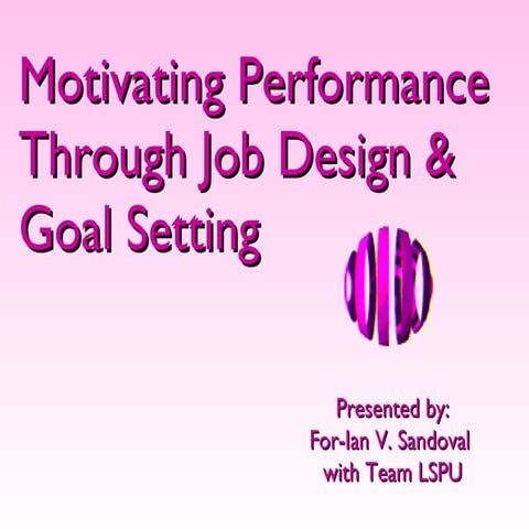 HBO - Job Design & Goal Setting