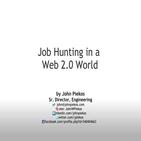 Job Hunting In A Web 2.0 World