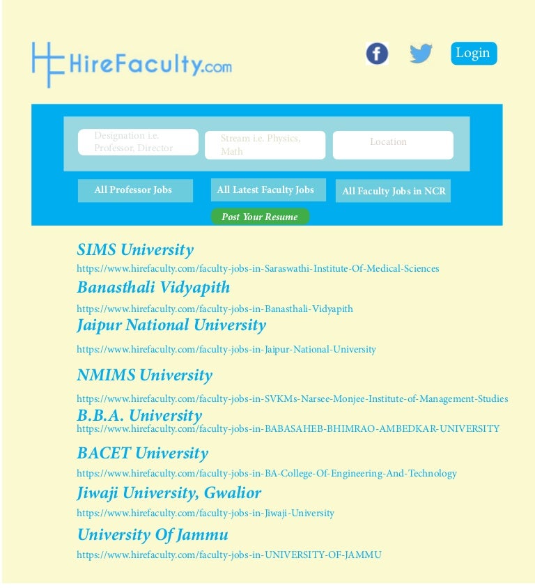Latest Academic Jobs In India