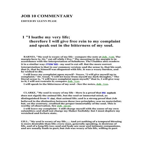Job 10 commentary | PDF