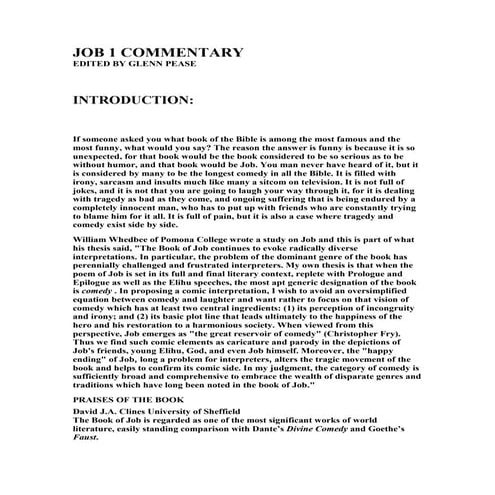 Job 1 commentary | PDF
