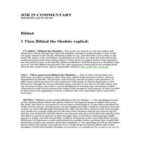 Job 25 commentary | PDF