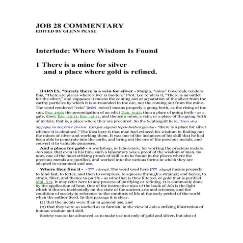 Job 28 commentary | PDF