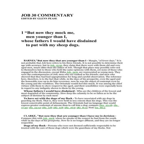 Job 30 commentary | PDF