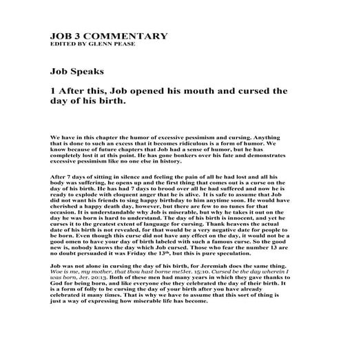 Job 3 commentary | PDF