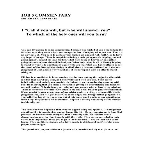 Job 5 Commentary Pdf