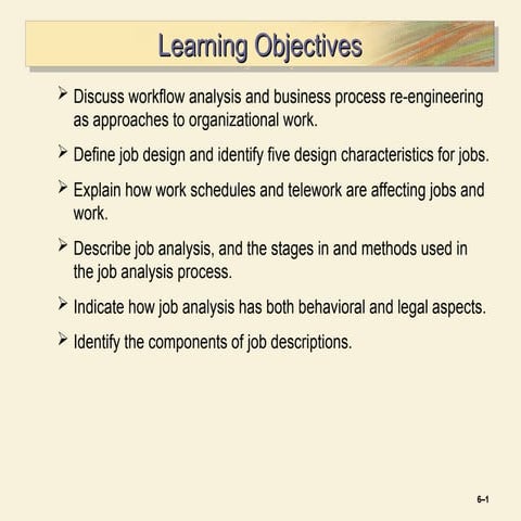 job analysis presentation learning objectives