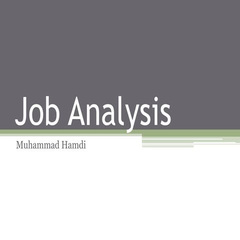 Job analysis