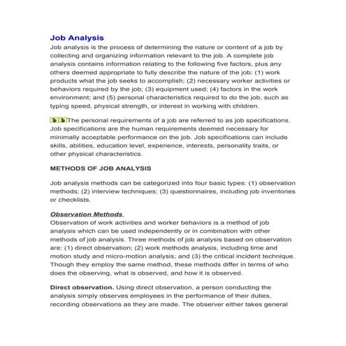 Job Analysis