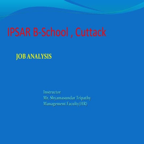 Job analysis