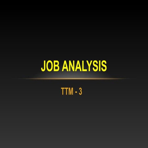 Job analysis | PPT