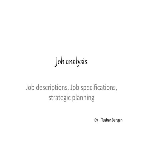 Job analysis | PPTX