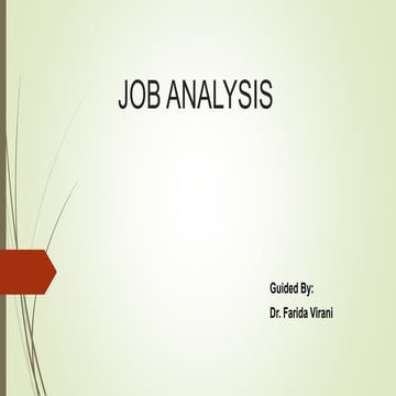 Job analysis - HRM | PPTX