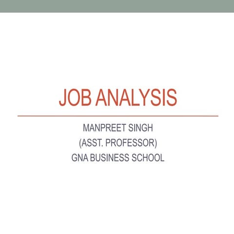 Job analysis