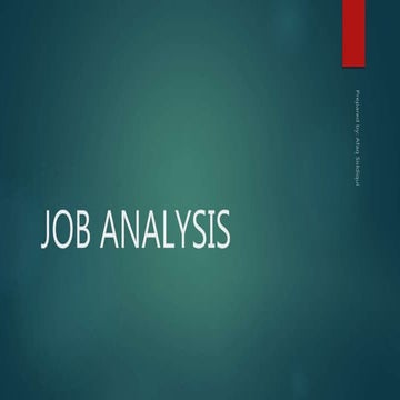 Job analysis