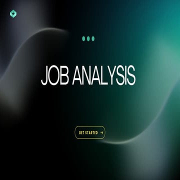 job analysis | PPT