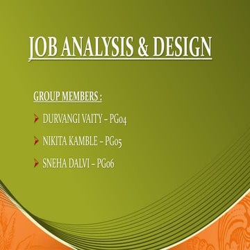 Job analysis & design