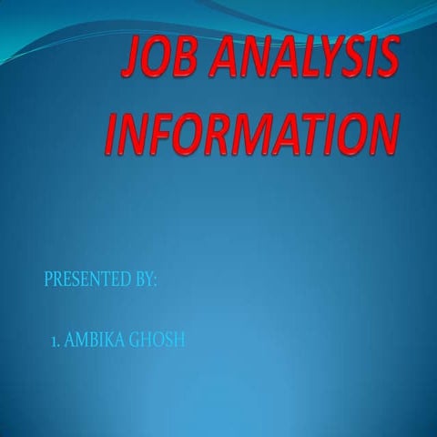 Job analysis information