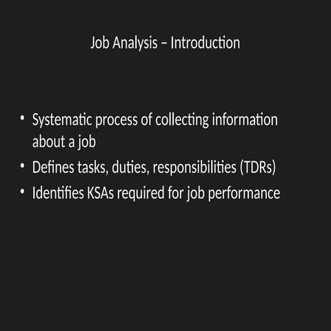 Job_Analysis_Presentation.Covering all the aspects of job analysis | PPTX