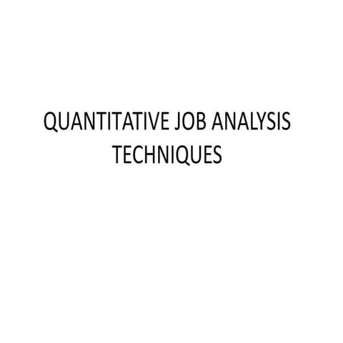 Job analysis presentation 123 | PPT