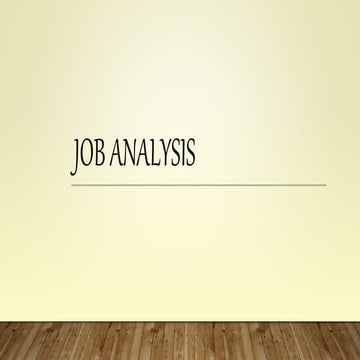 Job Analysis- Human Resources Management | PPTX
