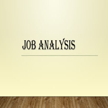 Job analysis HRM | PPTX