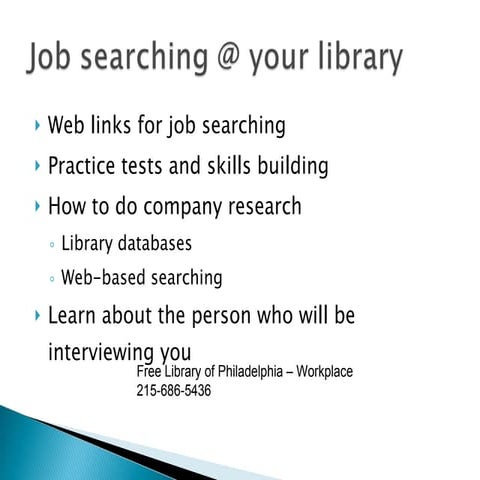 Free Library of Philadelphia, Job And Company Research