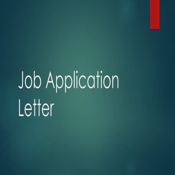 Job Application Letter principles and sample