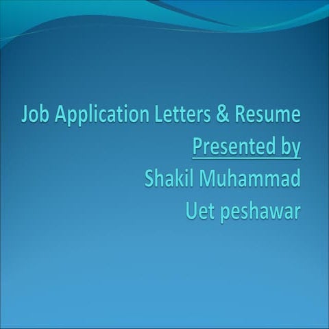 Job application letters & resume