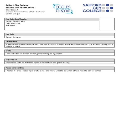 Job role | DOC