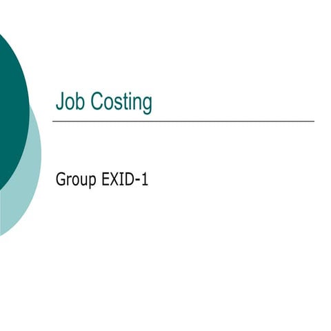 Job costing power point show