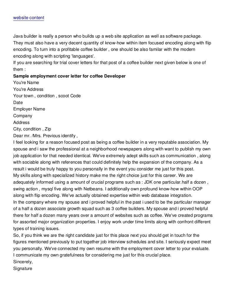 job cover letter with regard to coffee develope r cover letters for job fairs